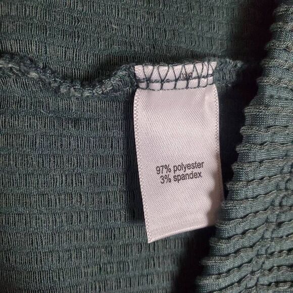 Maurices 24/7 Ribbed Dolman Sleeve Oversized Tunic Top Green Plus 2X - Picture 5 of 6